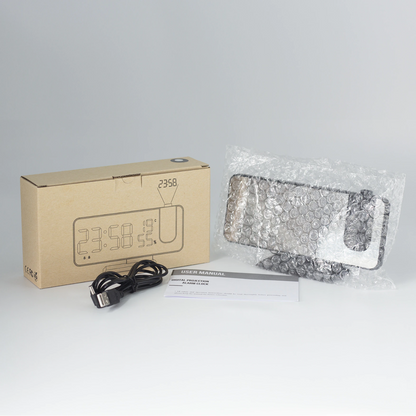 BowLift | Eindhoven Astronatic | The Best Alarm Clock with LED Screen - 180° Projector - USB Charger