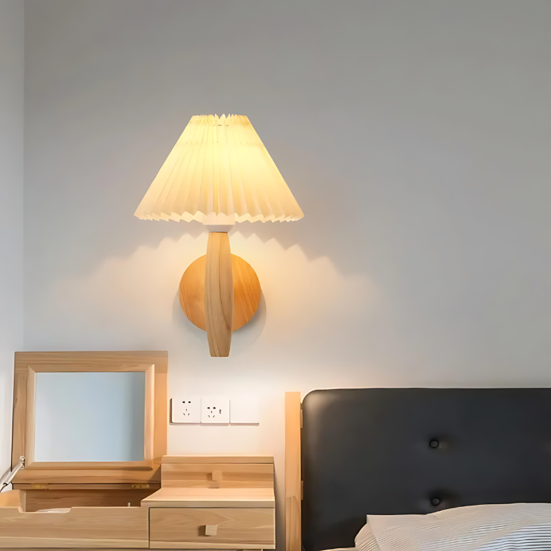 Scandinavian modern wooden wall lamp