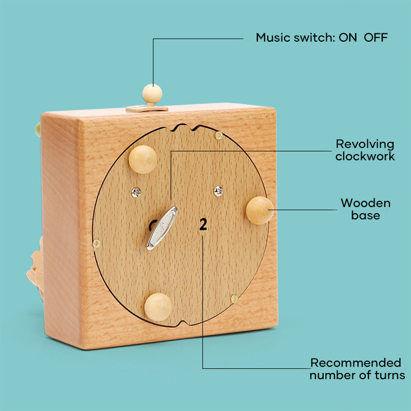 Handmade rotating wooden music boxes