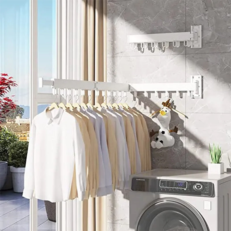 Clothes rack with foldable aluminum ring hook