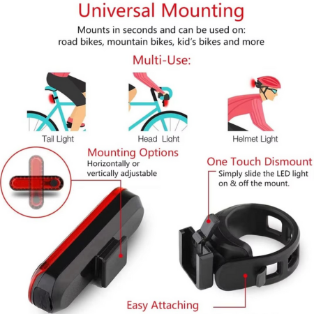 BowLift | USB Rechargeable Rear Bike Tail Light – Ultra-Bright Red LED Cycle Safety Light