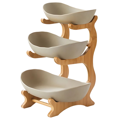 Kalsten | FruitTriad | Three-tier fruit bowl made of plastic