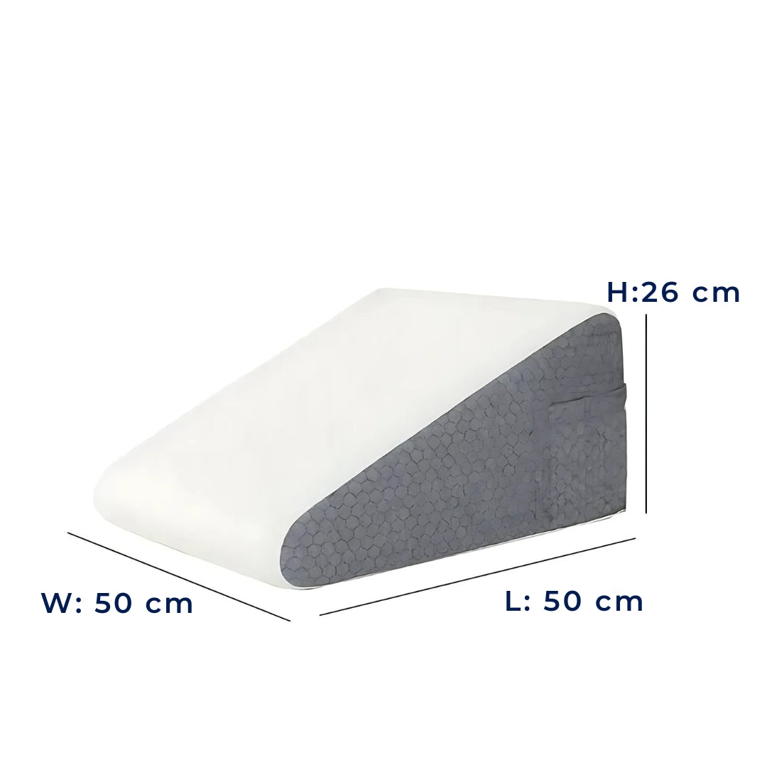 OrthoComfort | Triangle Wedge Pillow – Memory Foam – Extra Support for Heartburn – Sleep Apnea – Back Pain – Post-Surgery Recovery Bowlift