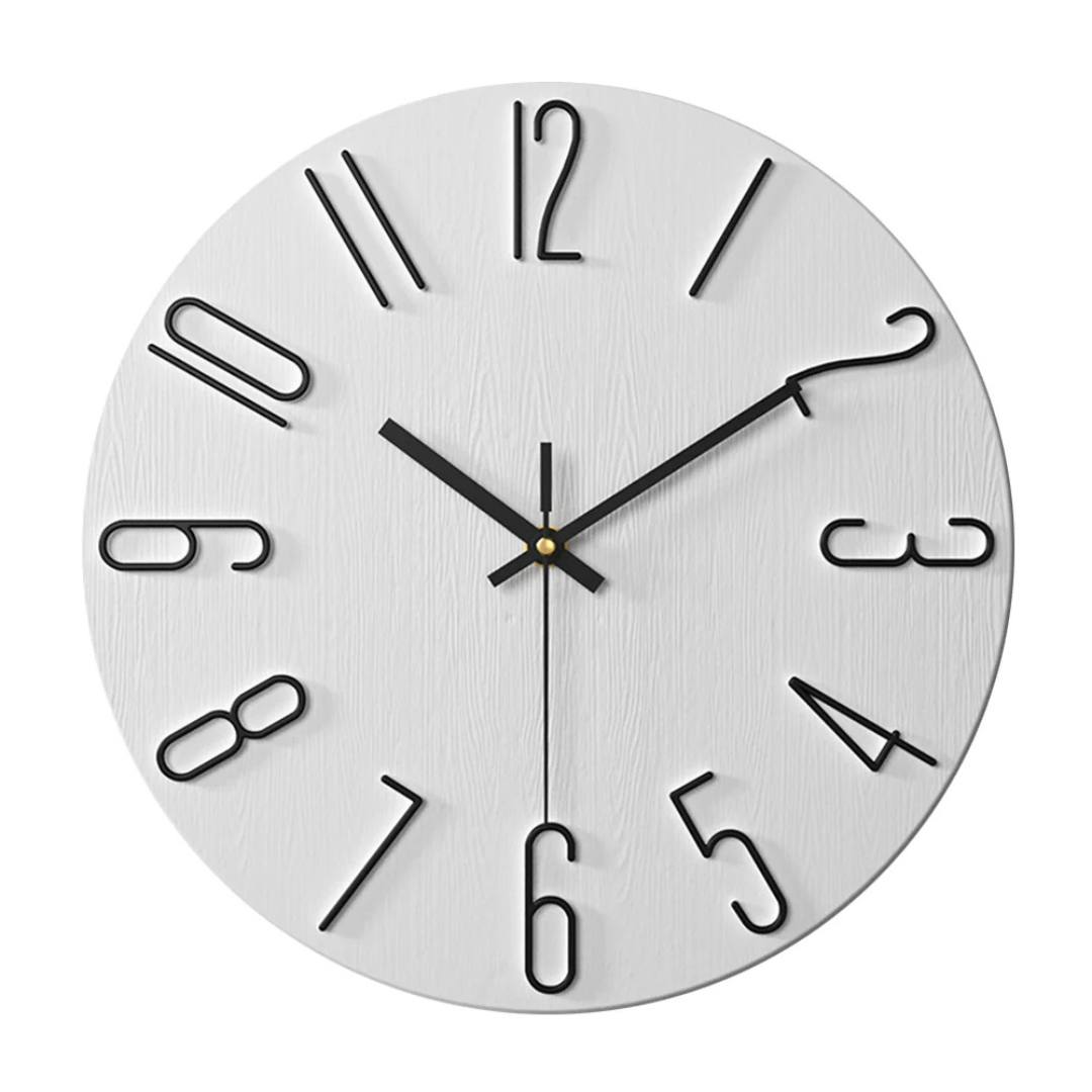 Skanto | Modern Black Wall Clock | 30 cm Silent Minimalist Design