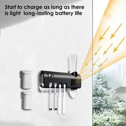 Smart UV Light Sterilizer Toothbrush Holder, Wall Mounted Toothpaste Dispenser | Skanto