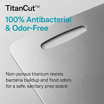 Skanto | Medical Grade Titanium Cutting Board | Durable, Non-Porous Surface for Safe Cooking & Kitchen Use