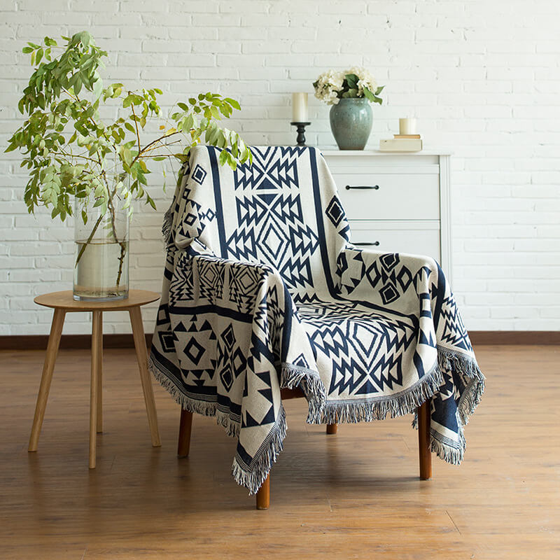 Bohemian knitted throw blankets for sofa decor