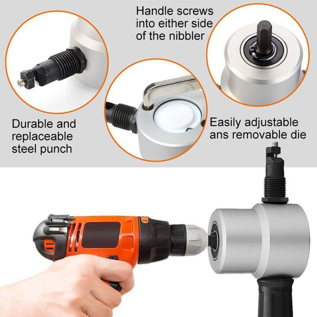 Skanto | Nibbler Cutter Drill Attachment Double Head Metal Sheet