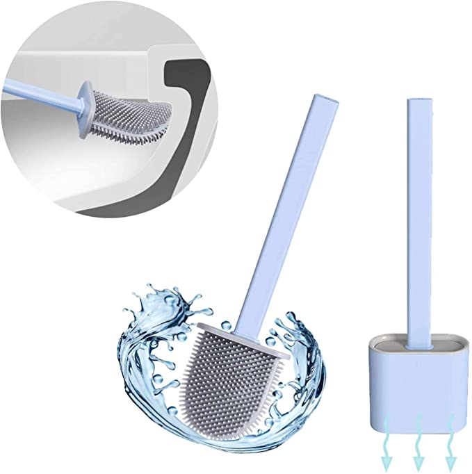 ChoreBuddy – Durable Silicone Toilet Brush Set Bowlift