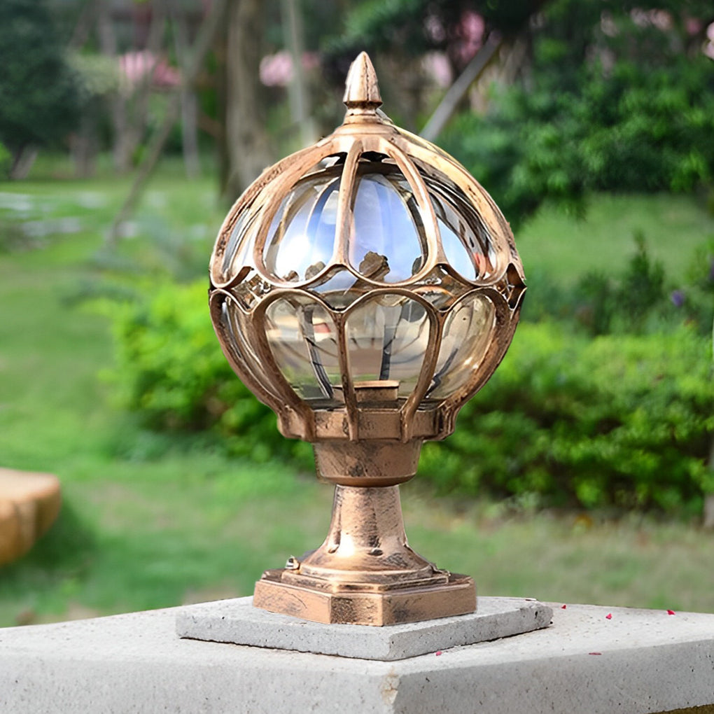Vintage Outdoor Pier Mount Post Light with Glass Globe | Kalsten