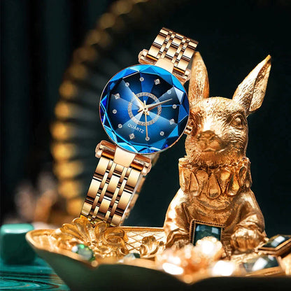Waterproof Women's Watch – Starry Diamond Dial Elegance