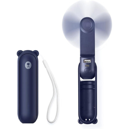 3 In 1 Handheld Mini Ventilator | USB Rechargeable, Foldable Design & Ideal for Travel, Camping and Outdoor Activities | Karnz