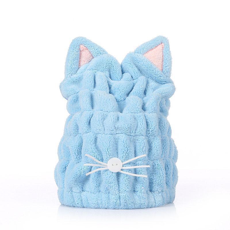 BowLift | Cute Cat Ears Hair-drying Towel Bath Cap