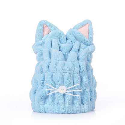 BowLift | Cute Cat Ears Hair-drying Towel Bath Cap