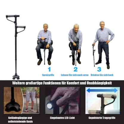 BowLift | Non-slip collapsible walking cane with LED light