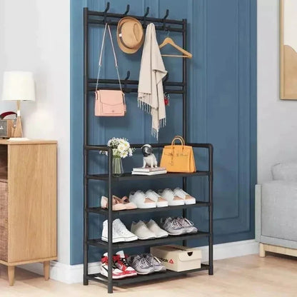 Skanto Multifunctional 5-Tier Shoe Rack with Clothes Shelf Skanto