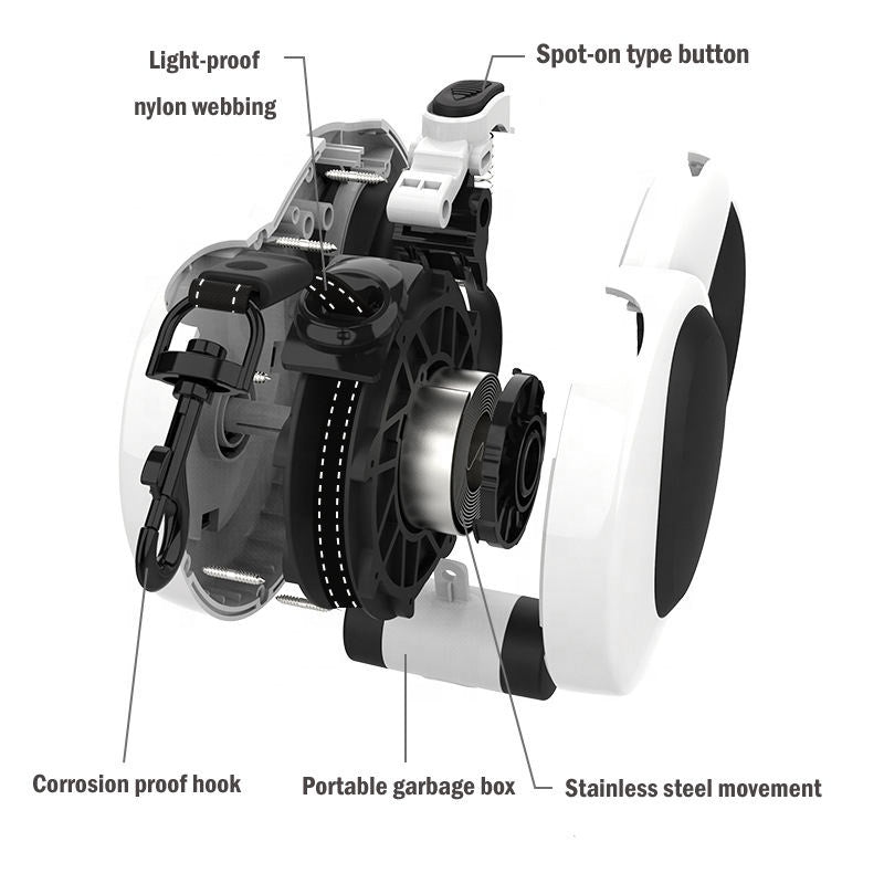 5in1 Reflective Dog Leash with Integrated Flashlight Bowlift