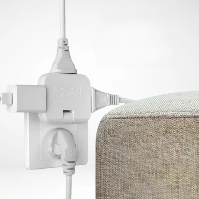 Skanto | FlexiPlug – Ultra-thin 180° Swivel Multi-Outlet Extension Cord