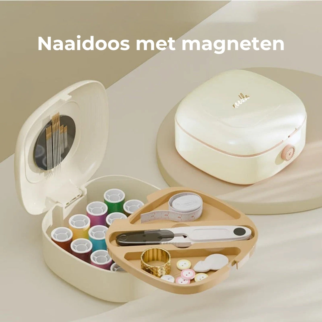 Magnetic sewing kit with double-layer box | Bowlift