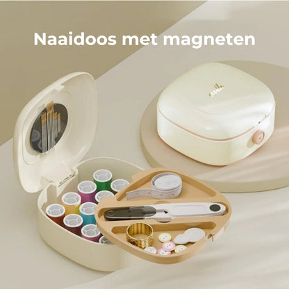 Magnetic sewing kit with double-layer box | Bowlift