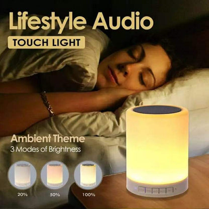 Colorful LED Night Light Bluetooth Touchpad Wireless Speaker Bowlift