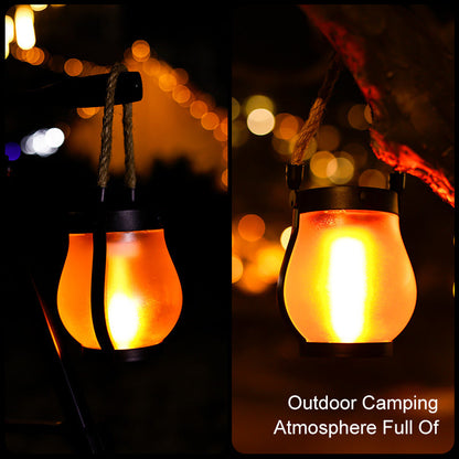 Skanto | Solar Outdoor Hemp Rope Flame Lamp