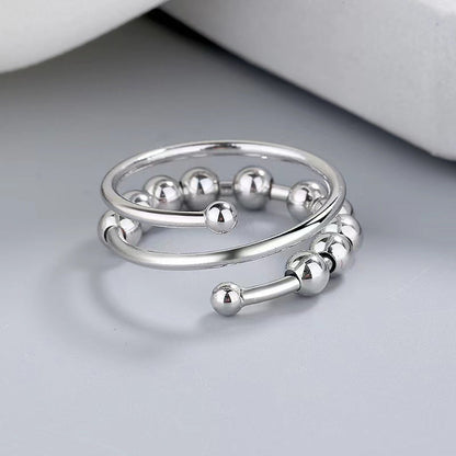 Drive away your fear circle bead fidget ring