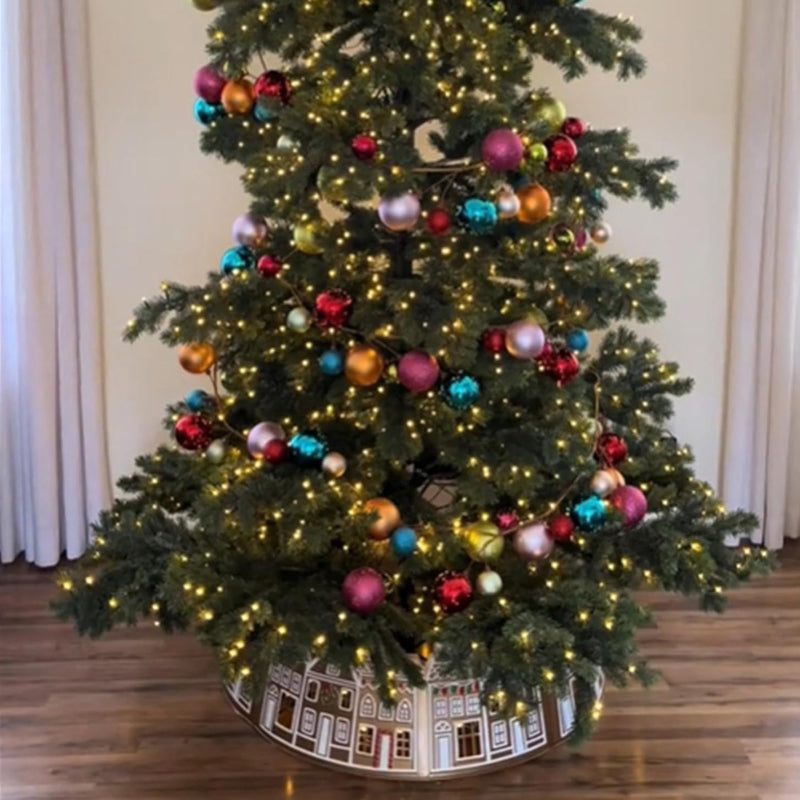 Skanto | LED Christmas Tree Skirt – Gingerbread House Design in PVC