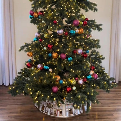 Skanto | LED Christmas Tree Skirt – Gingerbread House Design in PVC