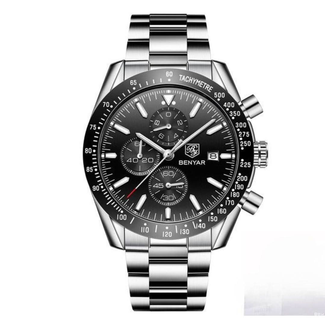 BowLift | Men’s Waterproof Quartz Watch with Leather Strap