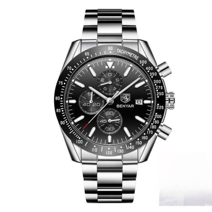 BowLift | Men’s Waterproof Quartz Watch with Leather Strap