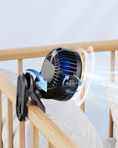 Portable Clip-On Fan - Battery-Operated Stroller Fan | Karnz