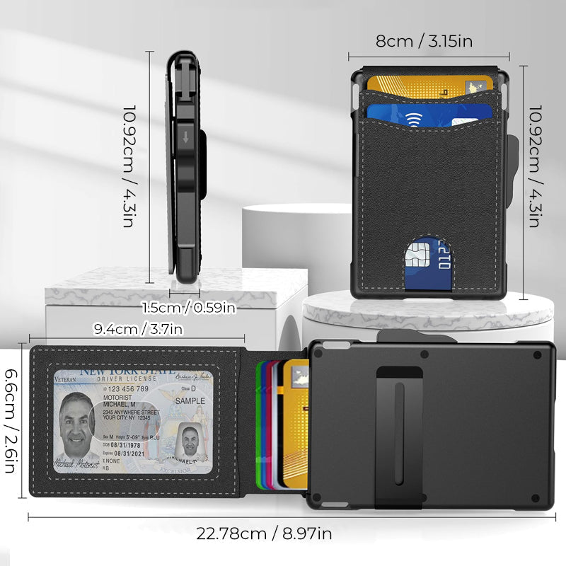 BowLift | Men's Business Style PU Leather Card Slots for AirTag