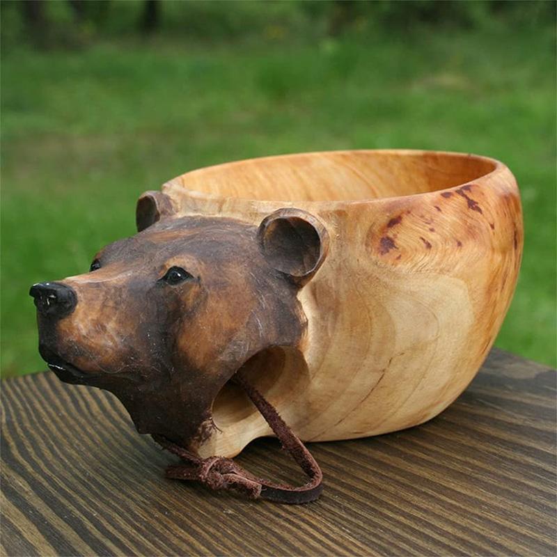 Skanto | Hand-Carved Wooden Head Mug