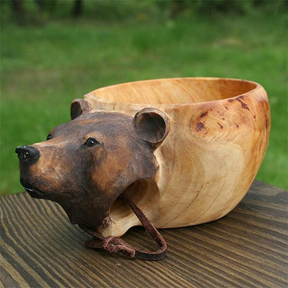 Skanto | Hand-Carved Wooden Head Mug