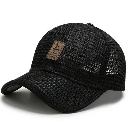 Breathable mesh sports cap, adjustable, quick-drying