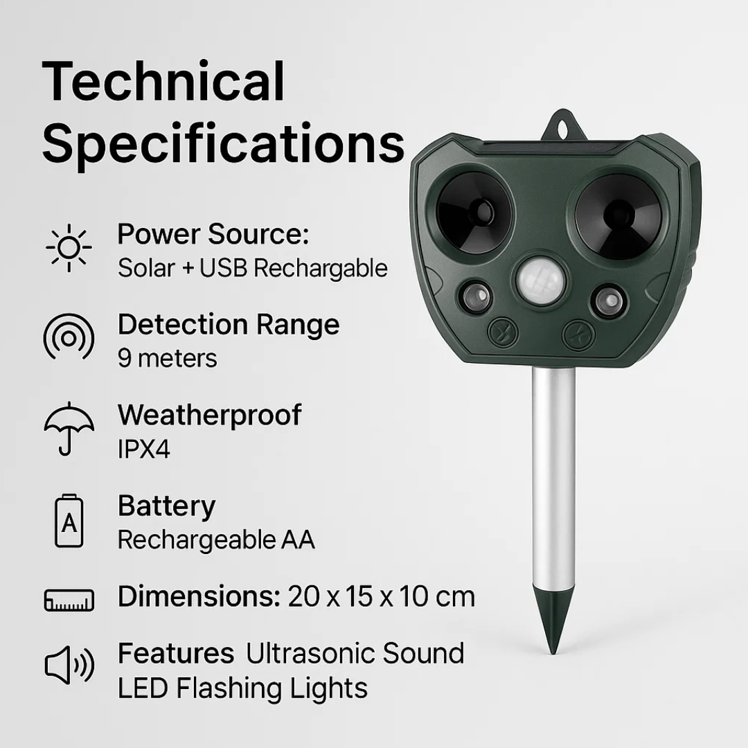 BowLift | Ultrasonic Bird & Pest Defender | Weatherproof, Solar-Powered & Effective for Garden Protection