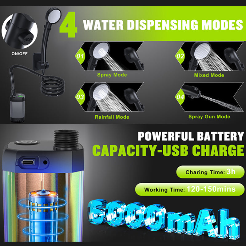 Skanto | Portable Rechargeable Outdoor Camping Shower Pump