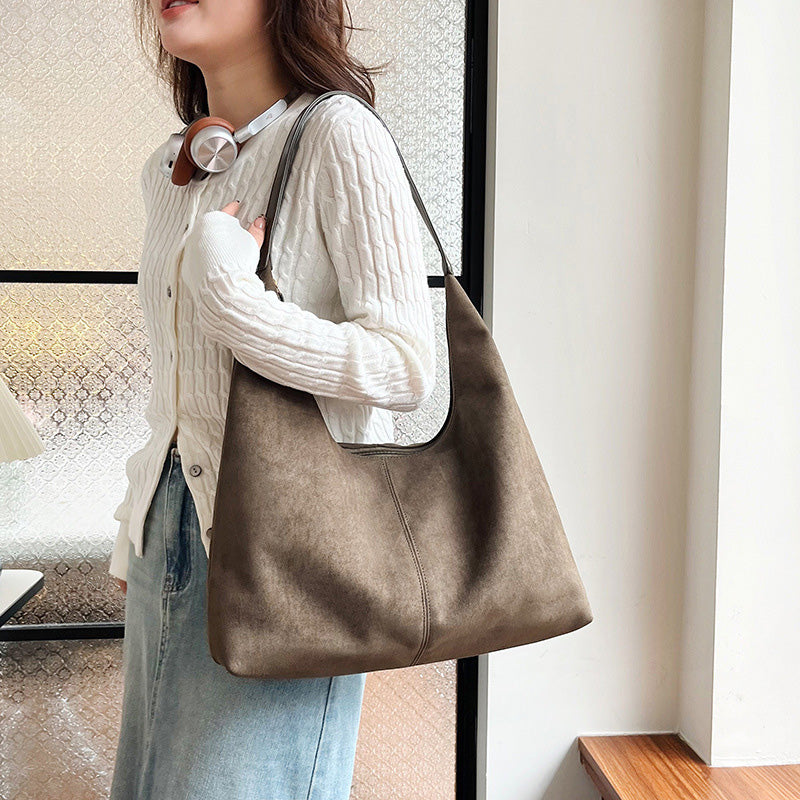 Skanto | Suede Underarm Bag with Large Capacity
