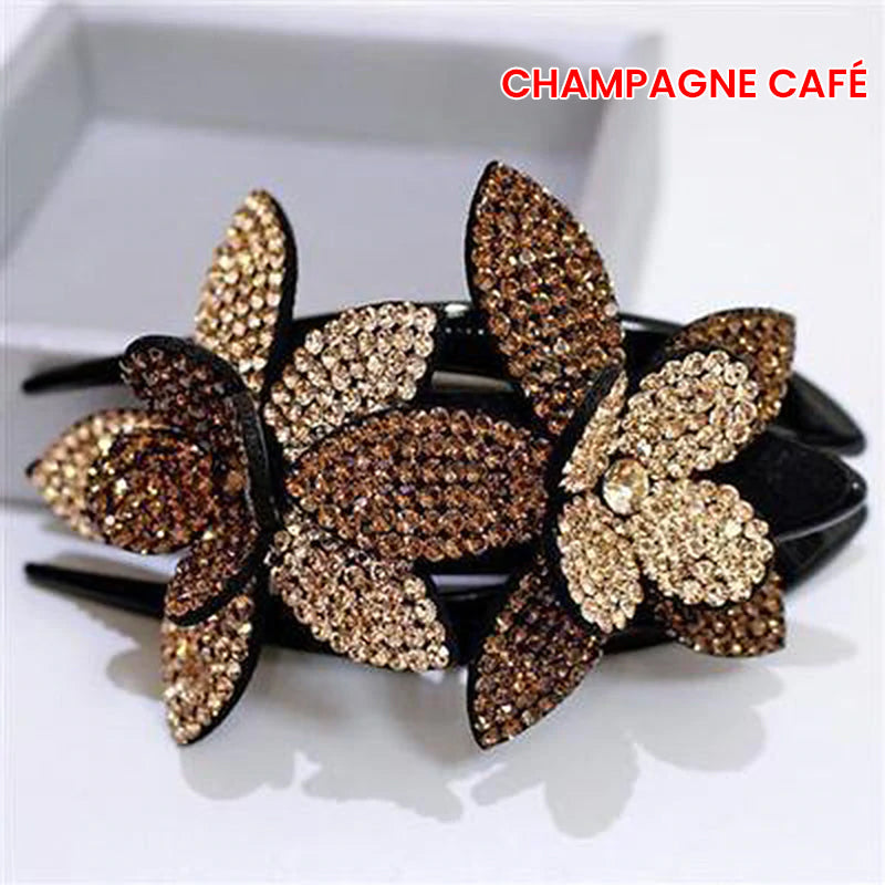 Double Flower Rhinestone Hairpin | Karnz