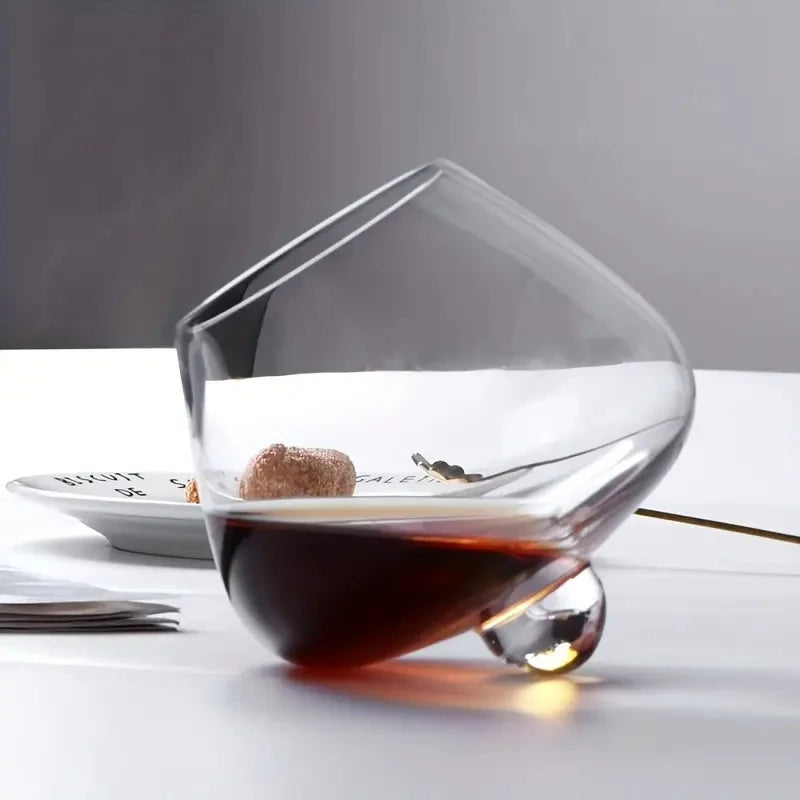 Belly Whiskey and Beer Glass - Rotating Tumbler for Cocktails, Wine and other Drinks Bowlift