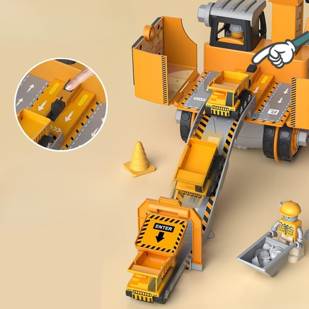 Skanto | LittleBuilder – Construction Truck, Excavator, and Crane Toy Set for Kids