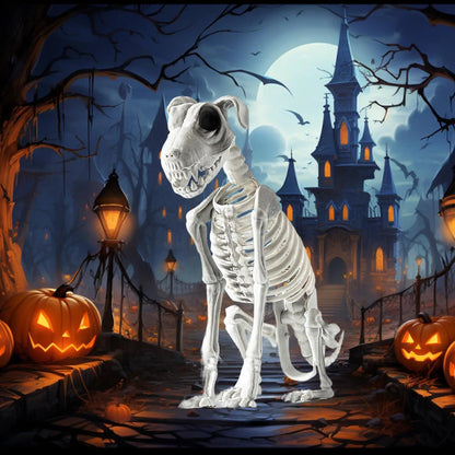 BowLift | Spooky Skeleton Dog Halloween Decor Statue
