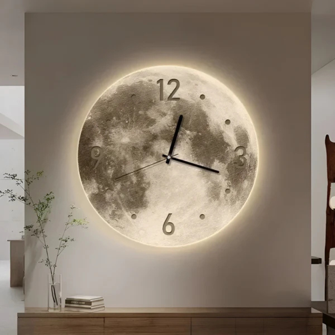 Skanto | Large Decorative Wall Clock with Moon Motif
