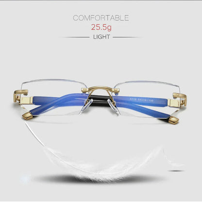 Progressive reading glasses with high hardness and anti-blue light filter for distance and near vision