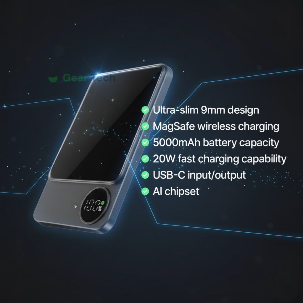 Skanto | Slim Magnetic Fast Charger Power Bank – Wireless, High-Capacity Backup Battery for All Devices