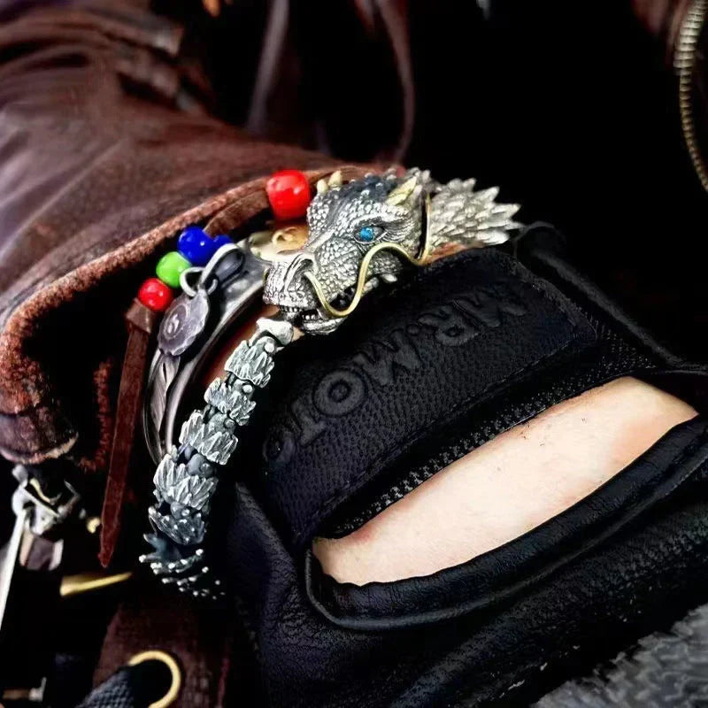 Skanto | Silver Handmade Dragon Chain Bracelet