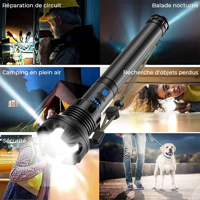 Tactical rechargeable laser LED flashlight | Bowlift