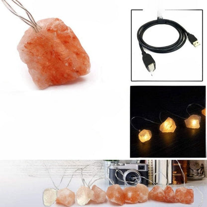 Skanto | SolaraGleam Himalaya Salt Light Source | Warm Amber Light | Portable Natural Crystal Decoration for Home