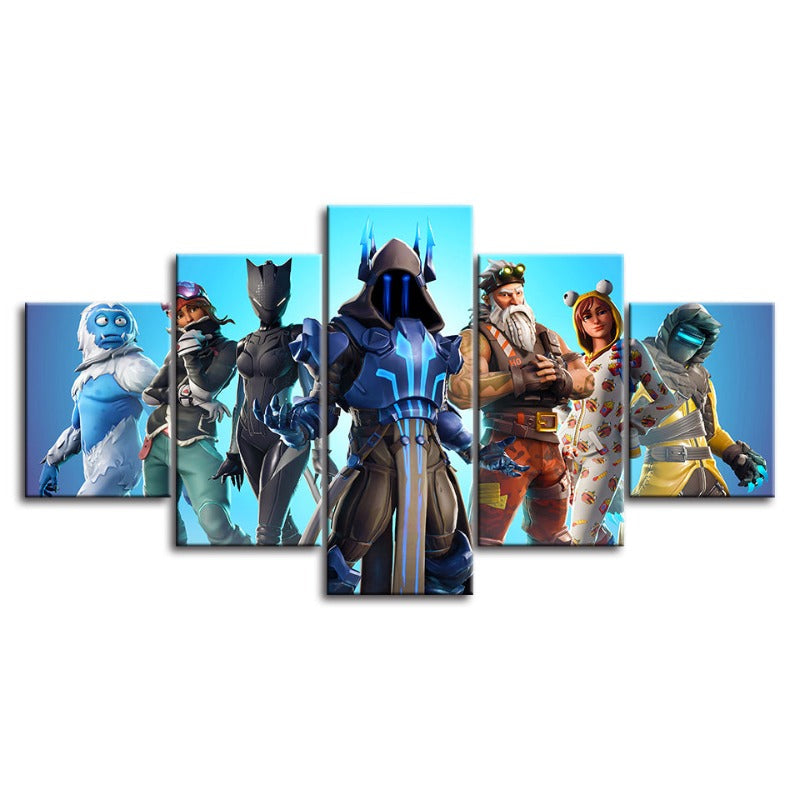Fortnite Battlegrounds: 5 Piece Canvas Wall Art Set - Waterproof, UV Protected, High-Definition Prints | Bowlift